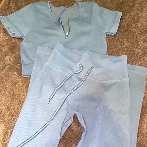 BO AND TEE DUPE RIBBED SET